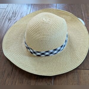 Carter's Straw Sun Hat with Gingham Band